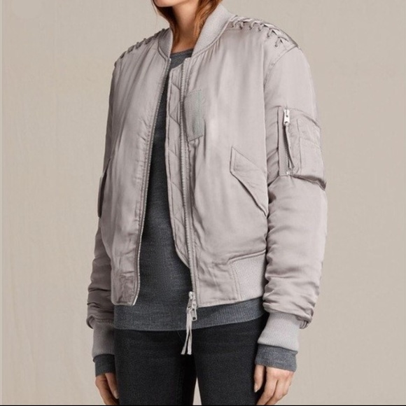 All Saints Jackets & Blazers - All Saints Bree Laced Shoulder Bomber Jacket NWT